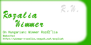 rozalia wimmer business card